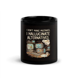 Black Glossy Mug: "I Don't Make Mistakes..."