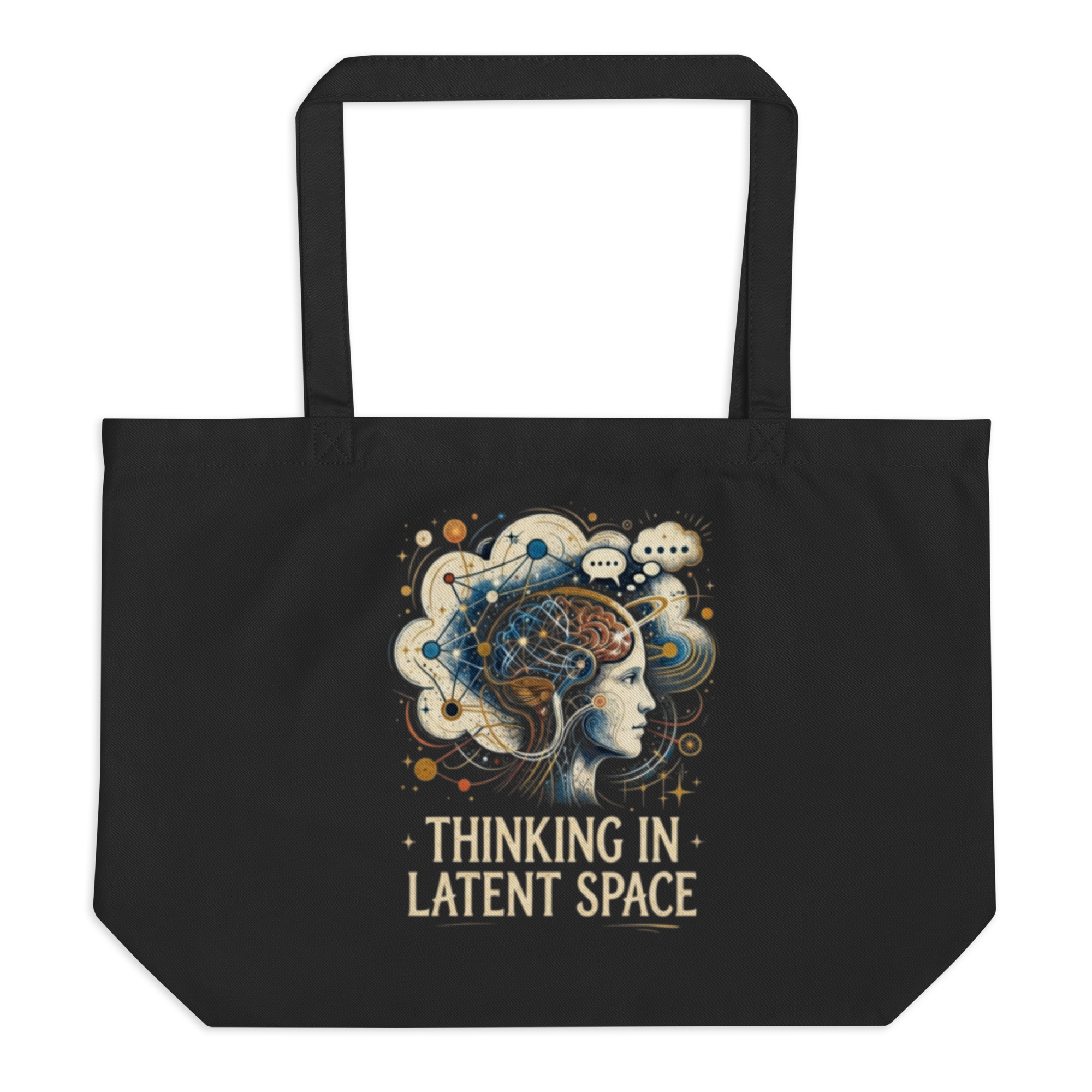 Large organic tote bag: "Thinking In Latent Space"