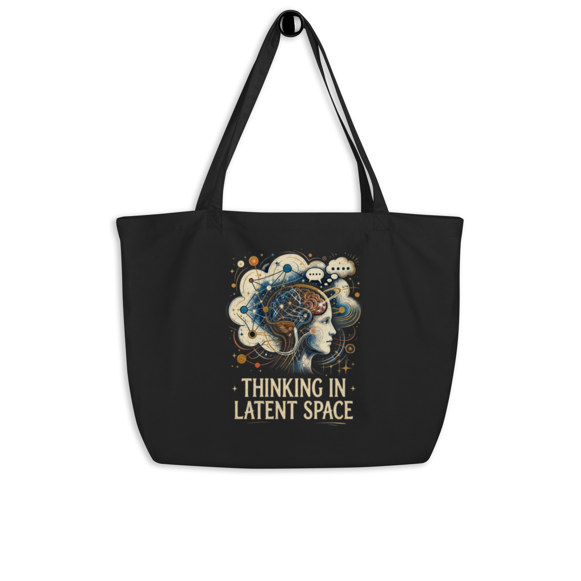 Large organic tote bag: "Thinking In Latent Space" - Image 2