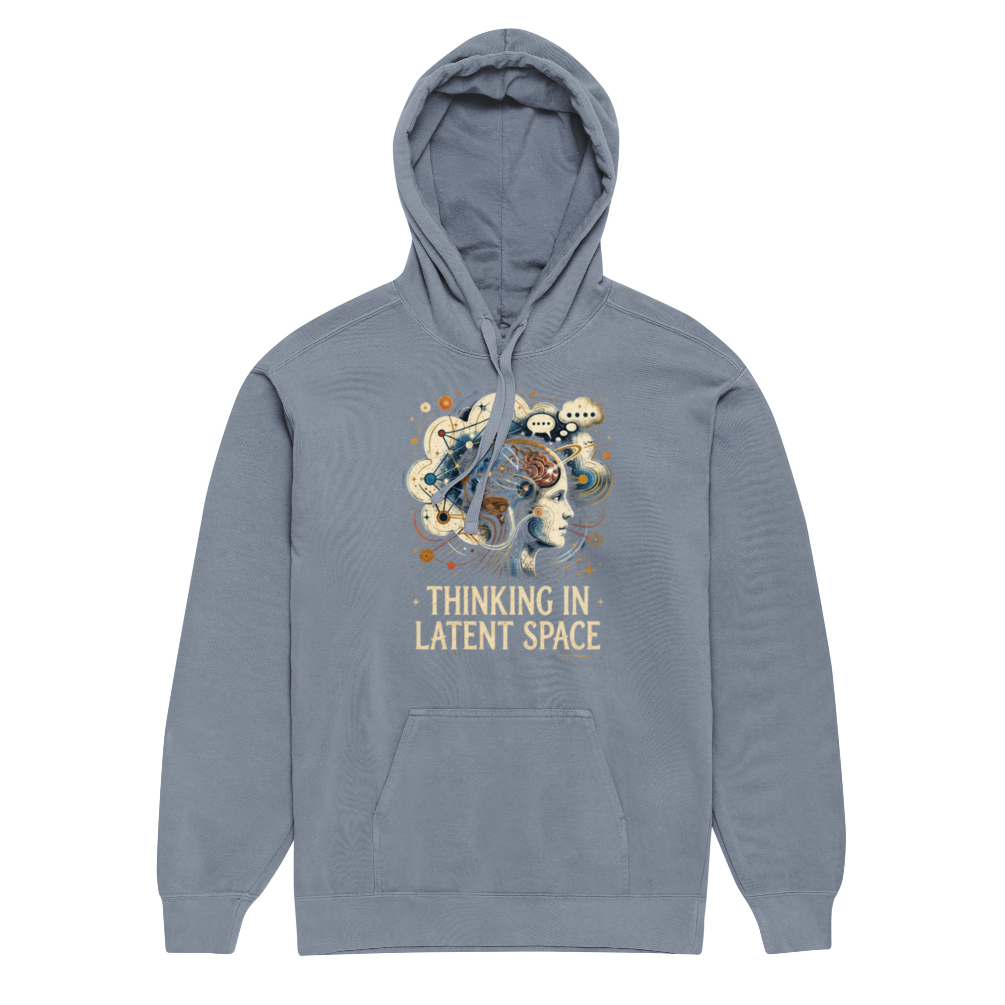 Unisex garment-dyed hoodie: "Thinking In Latent Space" - Image 5
