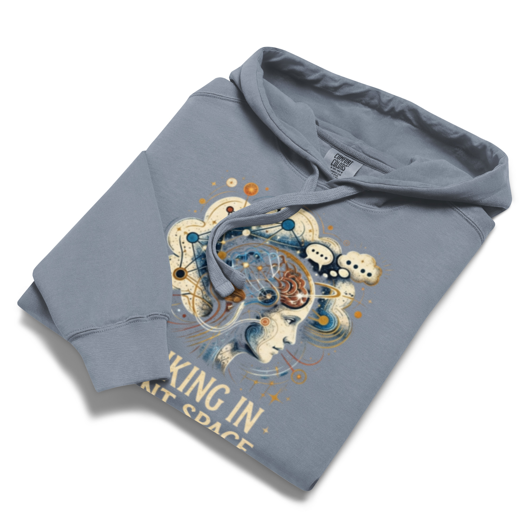 Unisex garment-dyed hoodie: "Thinking In Latent Space" - Image 3