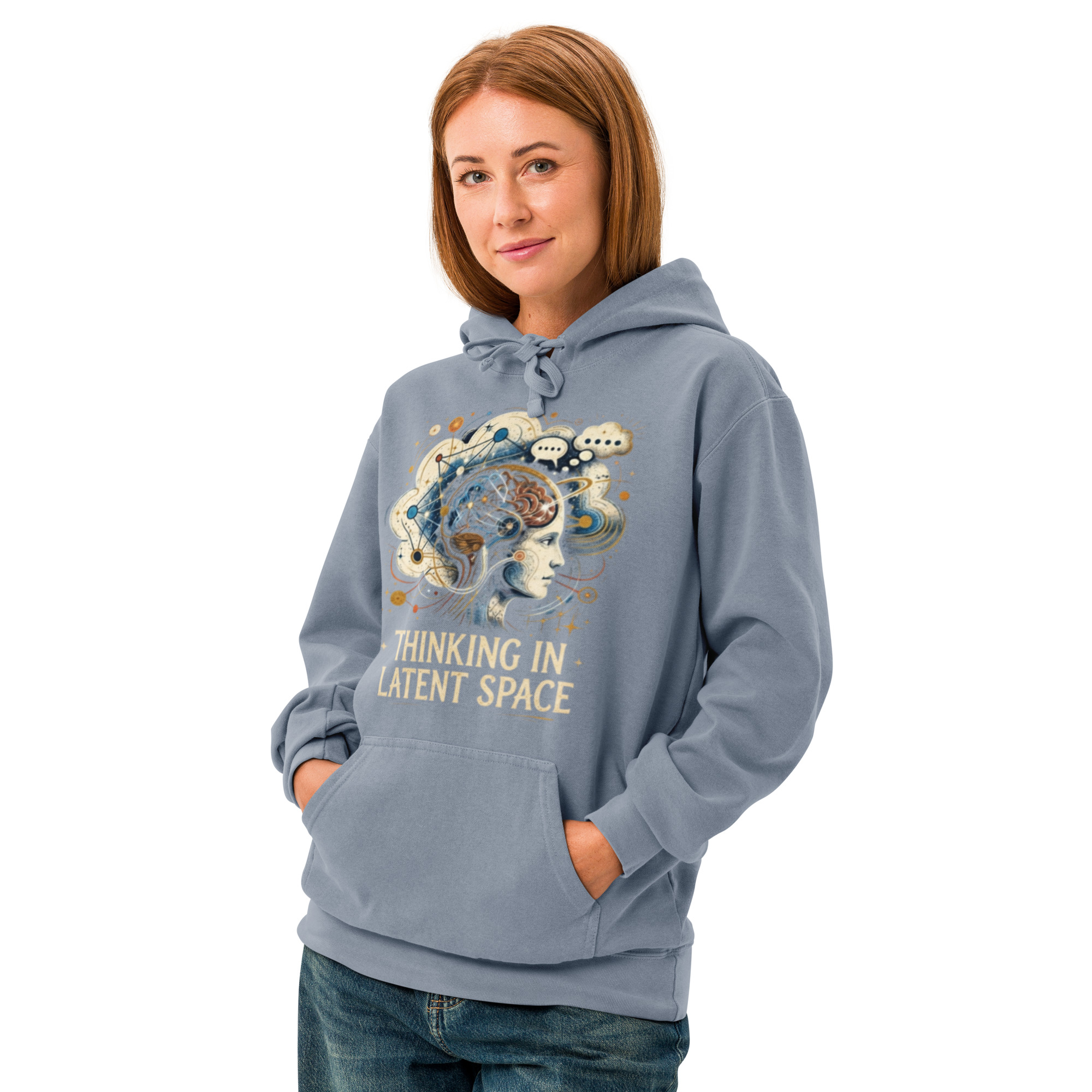 Unisex garment-dyed hoodie: "Thinking In Latent Space" - Image 6