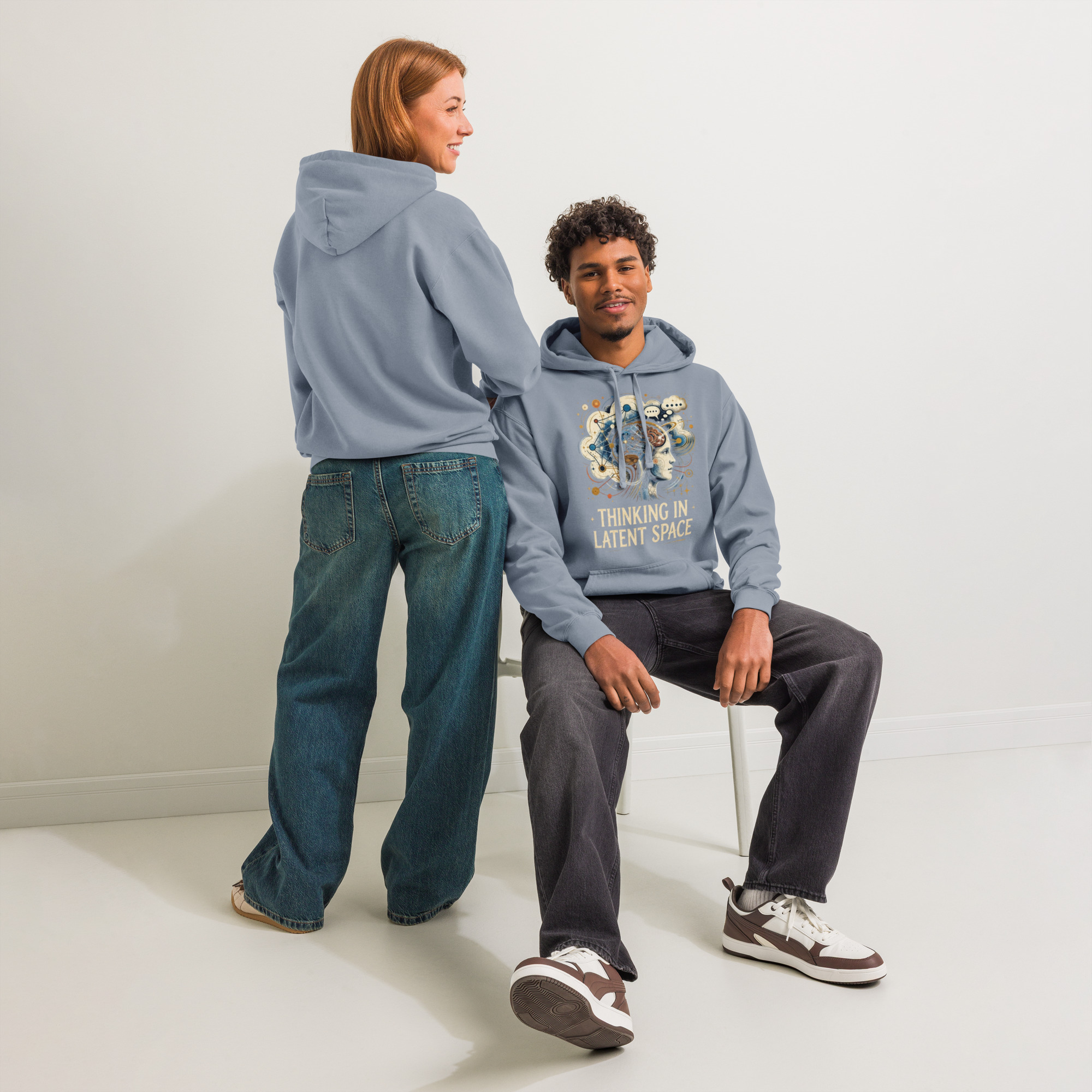 Unisex garment-dyed hoodie: "Thinking In Latent Space" - Image 4