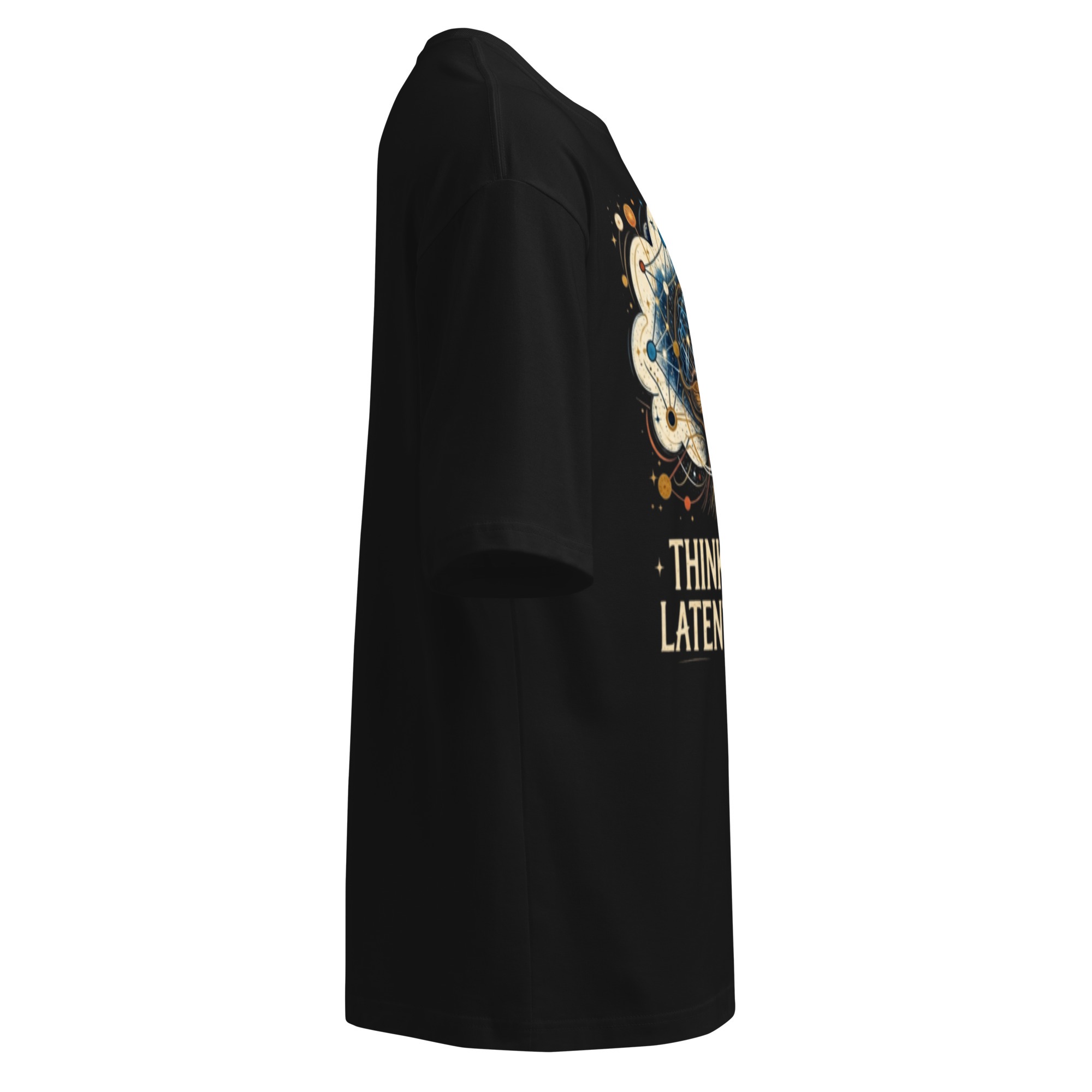 Unisex oversized t-shirt: "Thinking In Latent Space" (Black) - Image 3
