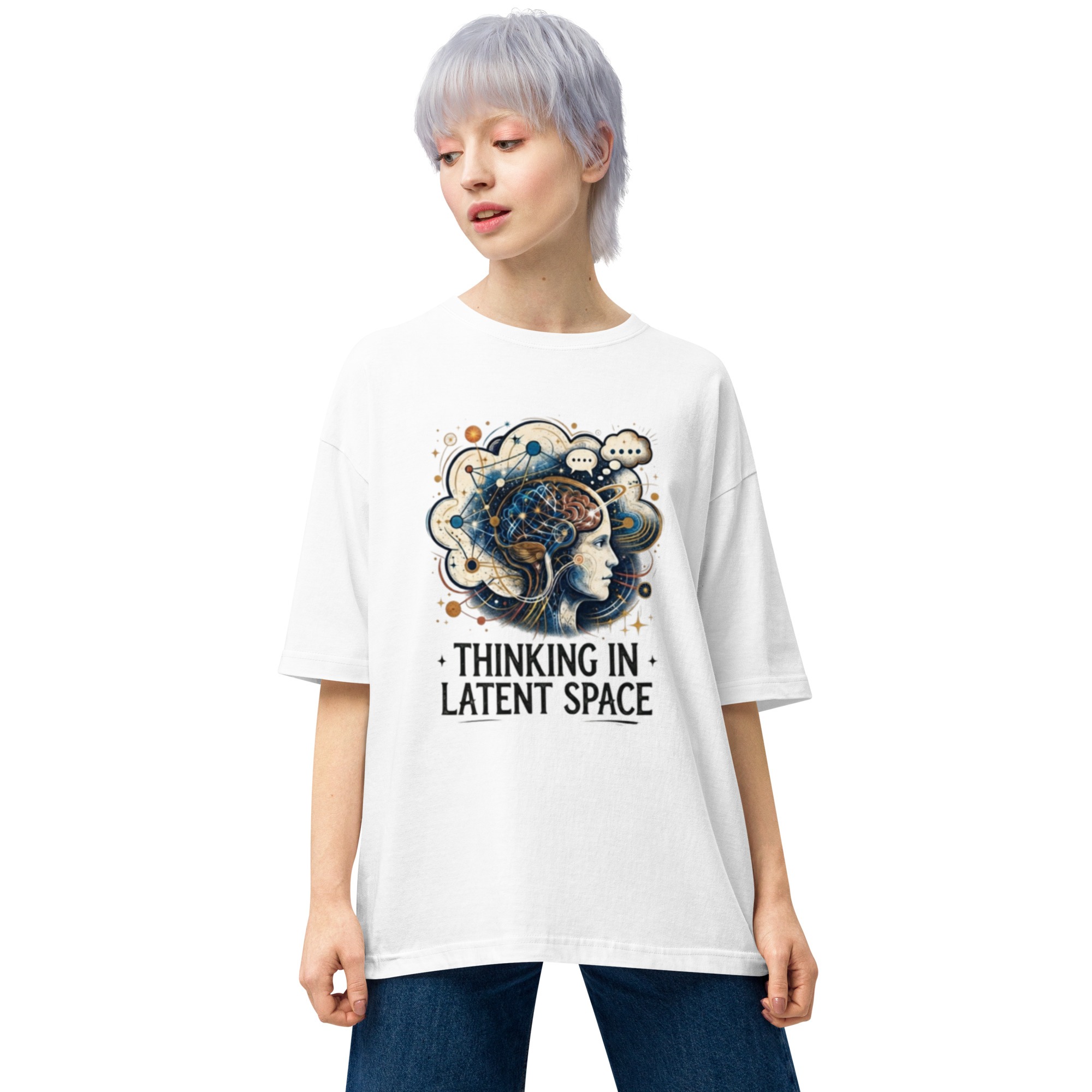 Unisex oversized t-shirt: "Thinking In Latent Space" - Image 6