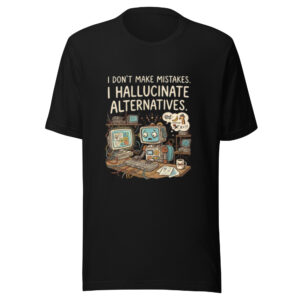 Unisex t-shirt: Hallucinate Alternatives (Black)